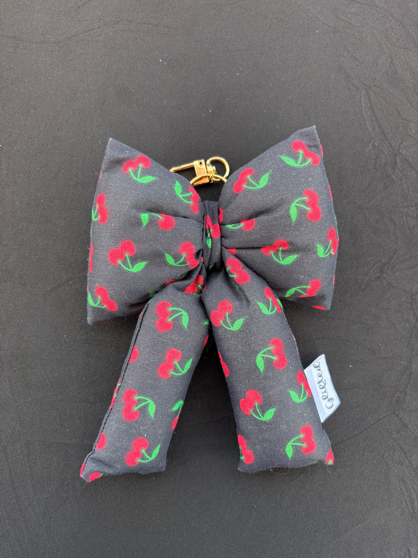 Puffy bow bag charm